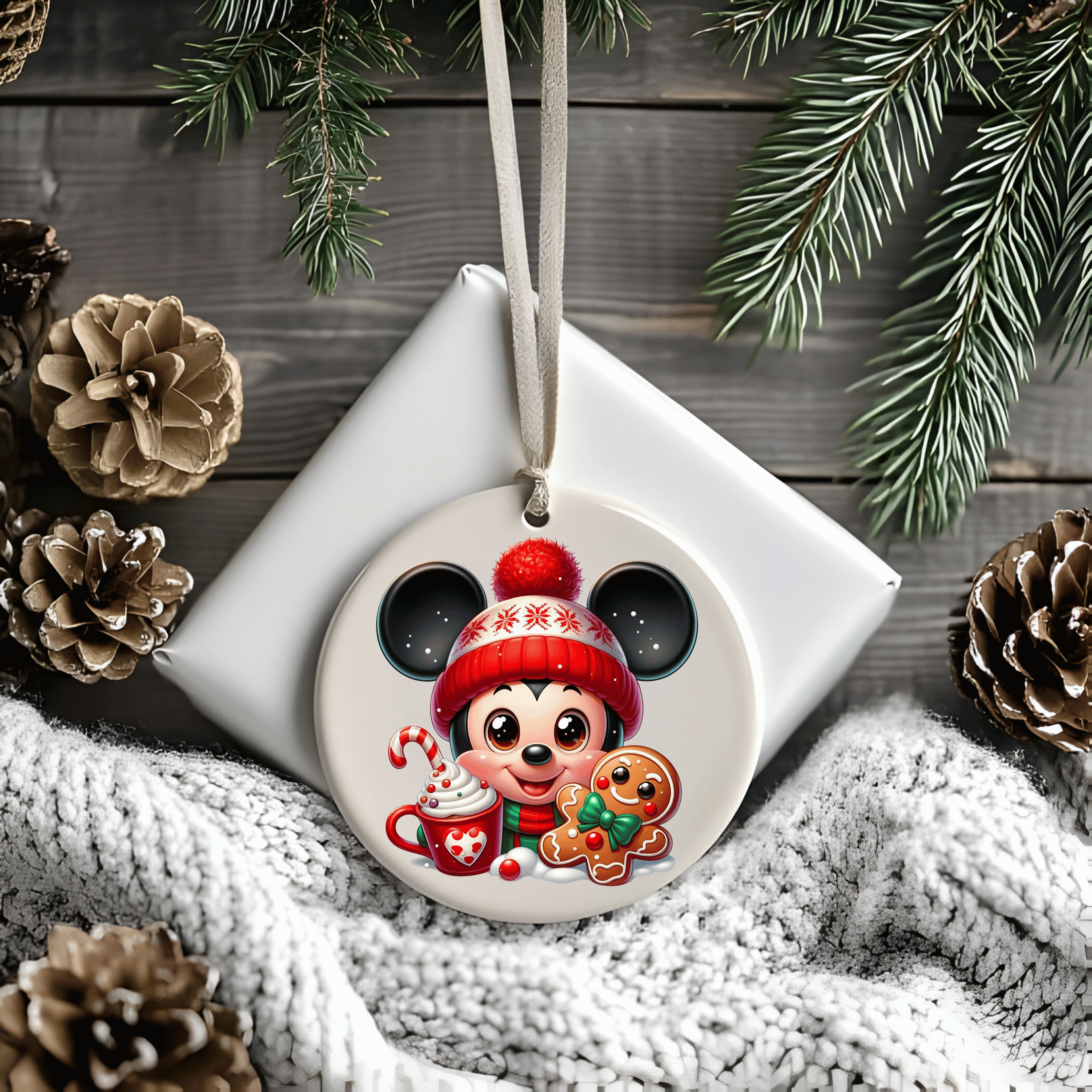 JAC Wholesale - Vente Objets de décoration - Ornement de Noël en céramique Souris Bébé1