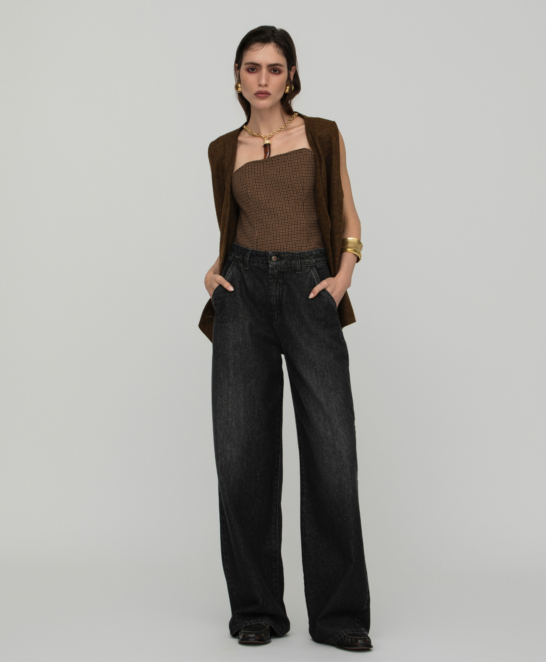 Giorgia Fratta – wholesale Jeans – Women’s – Elodie Wide Leg Jeans Made in Italy1