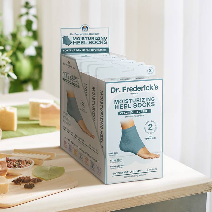 Dr. Frederick's Original - Wholesale Moisturizing Socks - Moisturizing Heel Socks - Fuzzy - 1 Pair - Teal Tranquility2