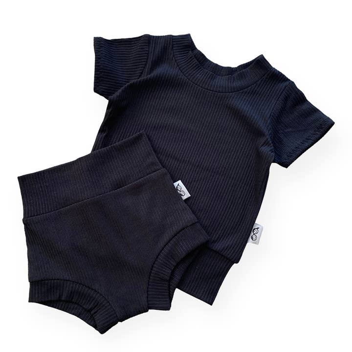 Ensemble de salon d'été côtelé noir pour la vente par Dudis Design