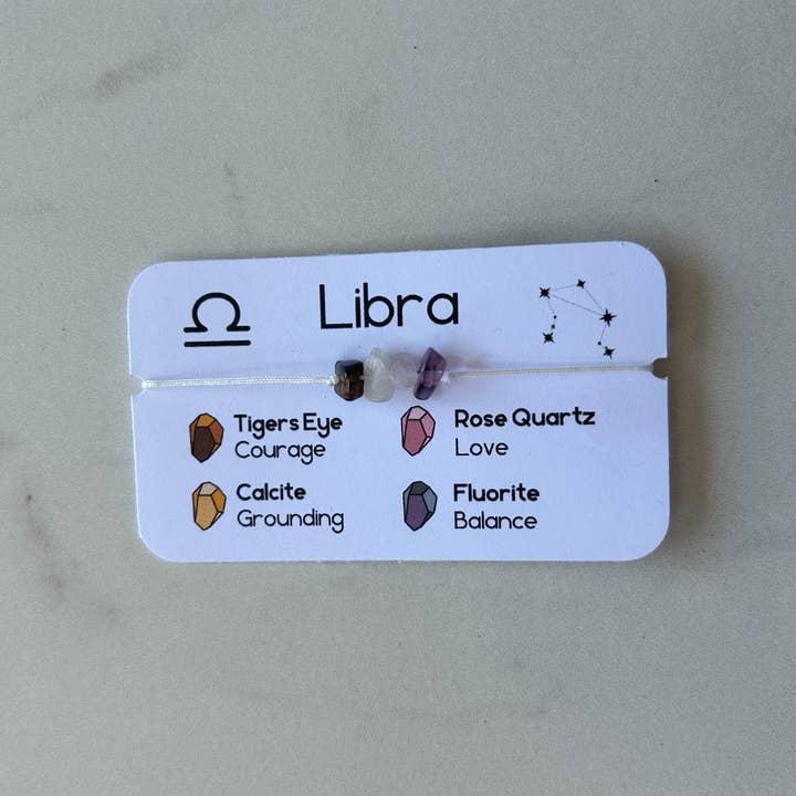 Libra Adjustable Crystal Bracelet for wholesale by KGandThat