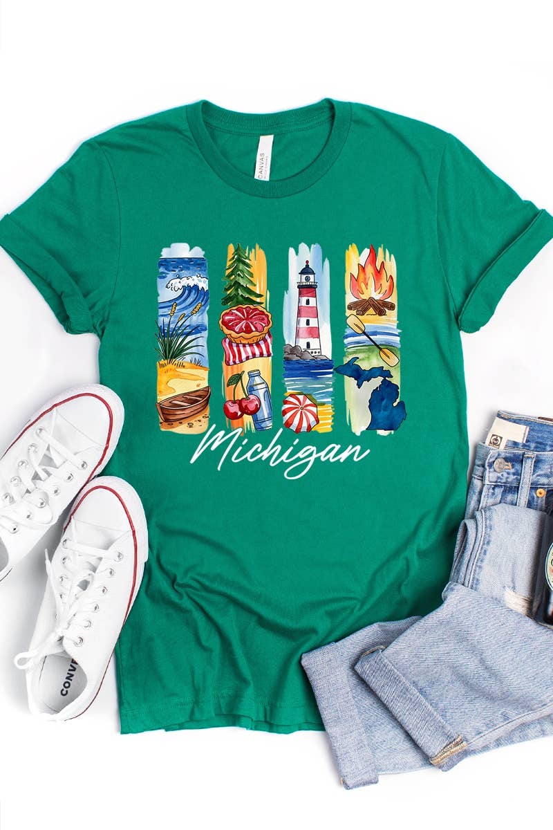 COLORBEAR - Wholesale T-Shirt (Graphic) - Women's - Michigan State Brushstroke Graphic Tee8