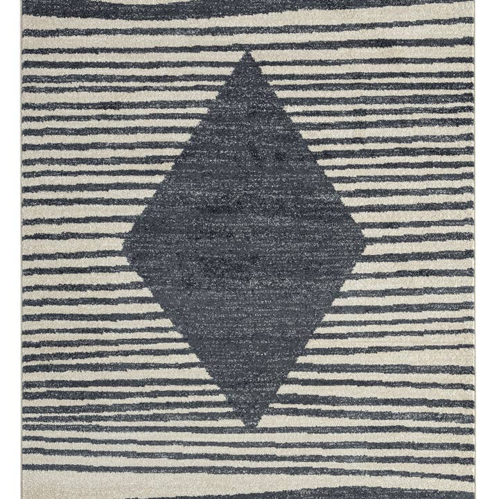 Abani Rugs - Venta al por mayor Alfombra pequeña - Alfombra Tulum Transitional a rayas en crema y gris