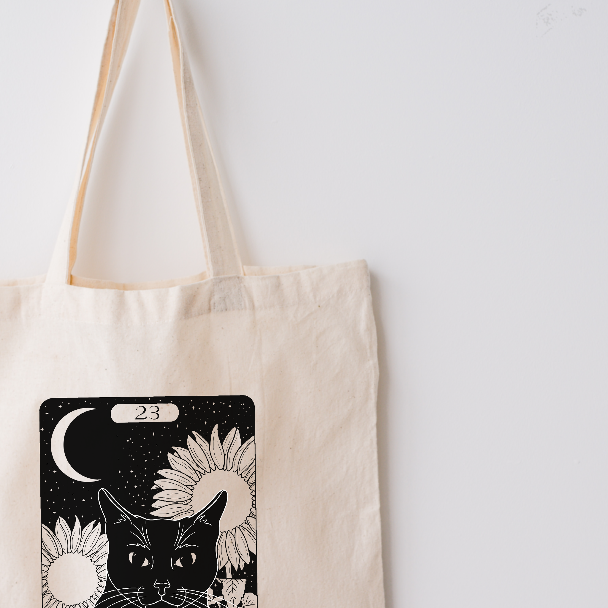 Jodie Moulson Art & Design - Vendita all'ingrosso Borsa tote - Donna - Borsa tote in cotone naturale The Cat Tarot Card2