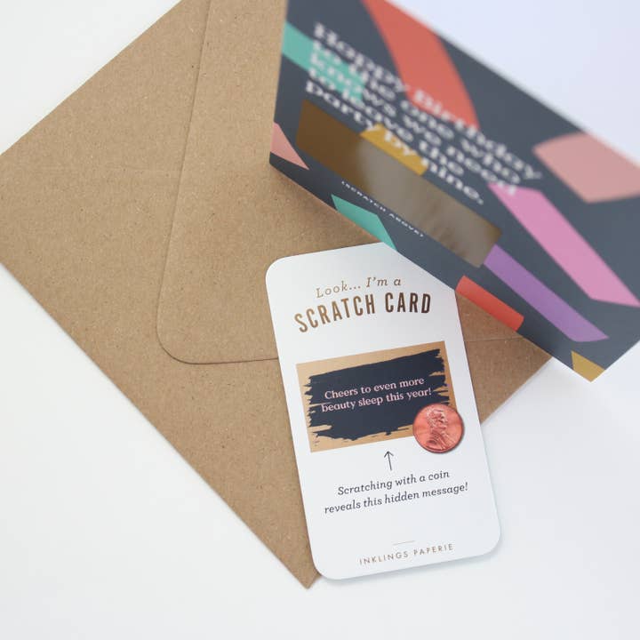 Inklings Paperie – postal de parabéns por atacado – Raspadinha - Leave By Nine - Aniversário 6