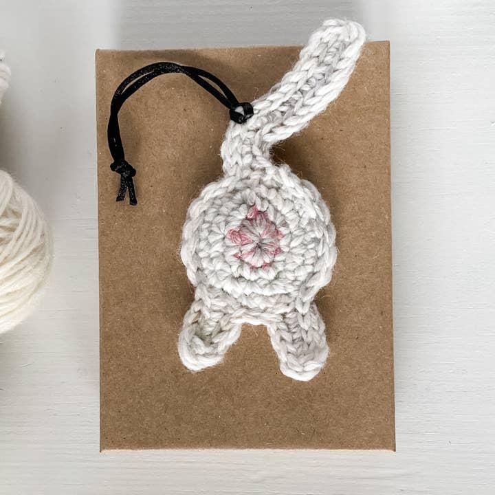 White Cat Butt Ornament for wholesale by Knot By Gran'ma