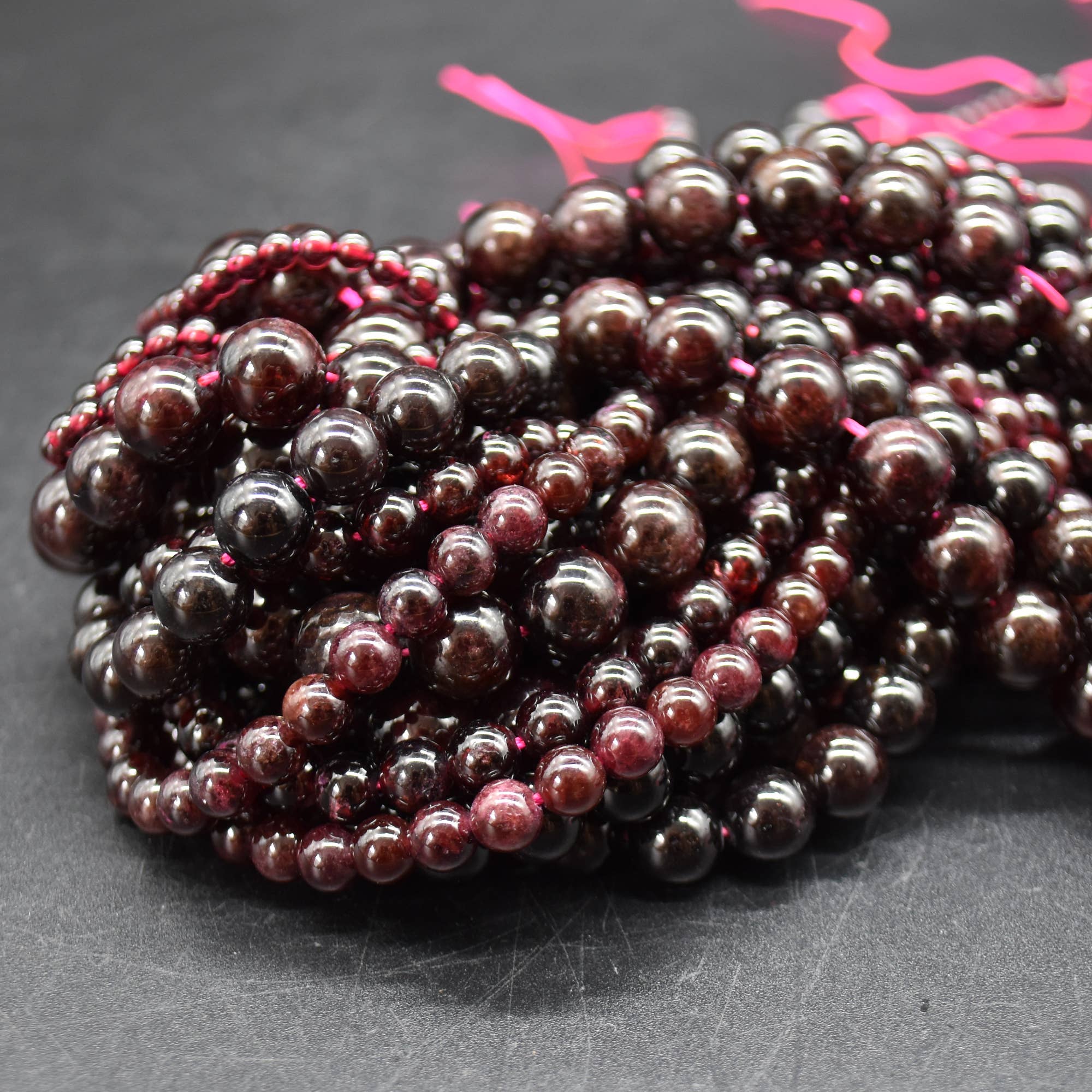 Oriental Direct Craft Supplies - Wholesale Beads - Natural Garnet Semi-Precious Gemstone Round Beads2