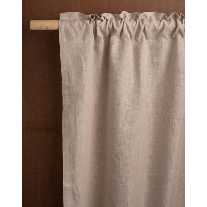 D'Moksha - Venta al por mayor Cortinas - Cortina de Lino Natural con Volante | 1 Panel