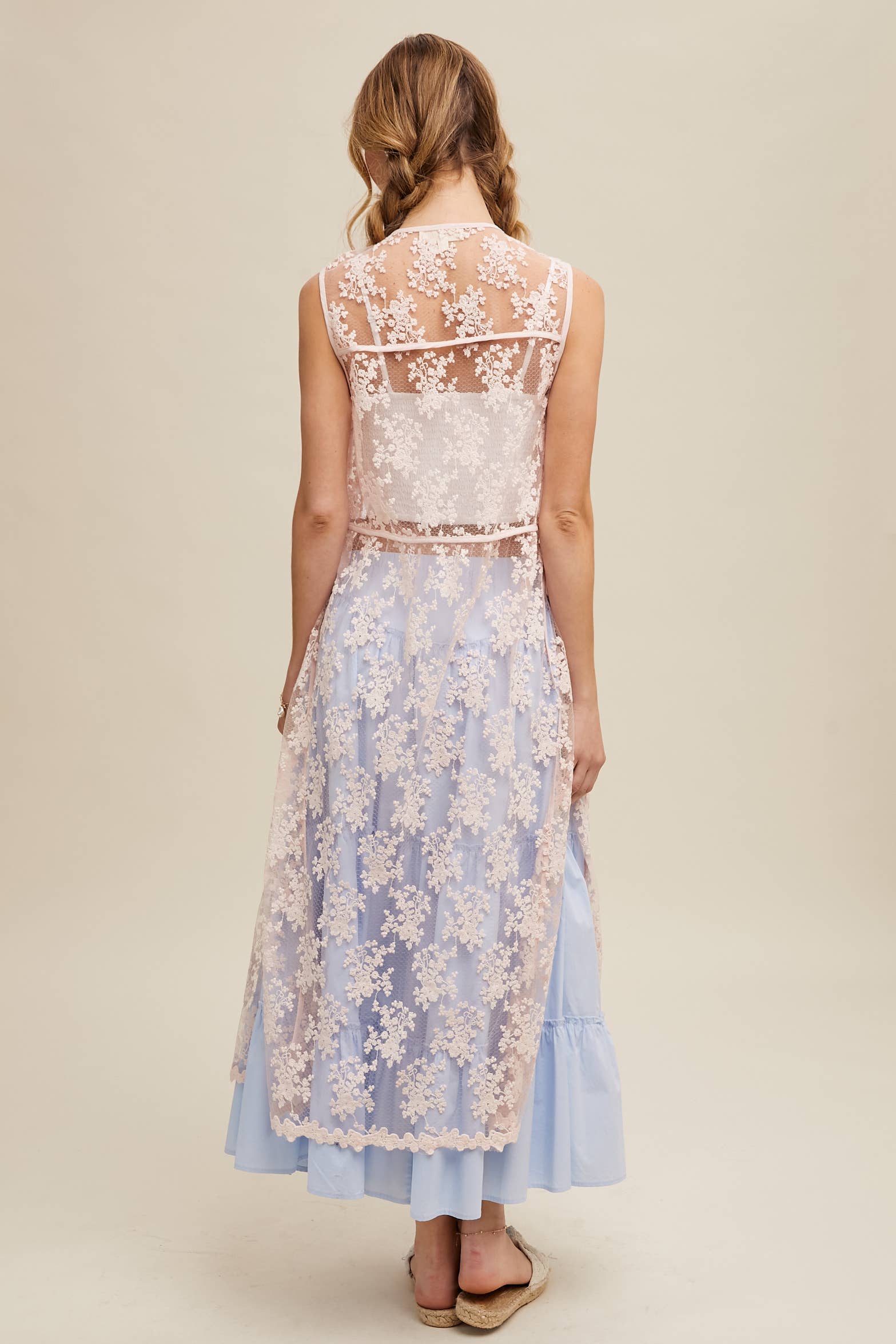 Listicle - Wholesale Outerwear Vest - Women's - Sheer Floral Embroidered Lace Vest7