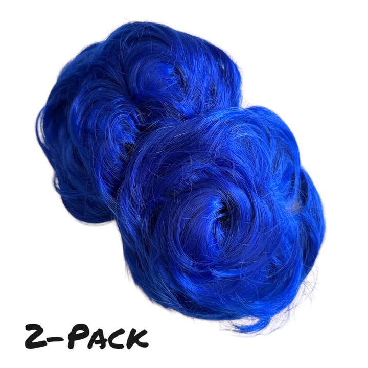 Bignè per capelli Royal Blue, confezione da 2 per la vendita all'ingrosso da parte di Magic Manes