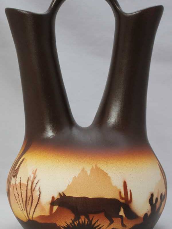 46065 Brown Sonora Desert 7 1/2 x 12 Wedding Vase for wholesale by Cedar Mesa Pottery