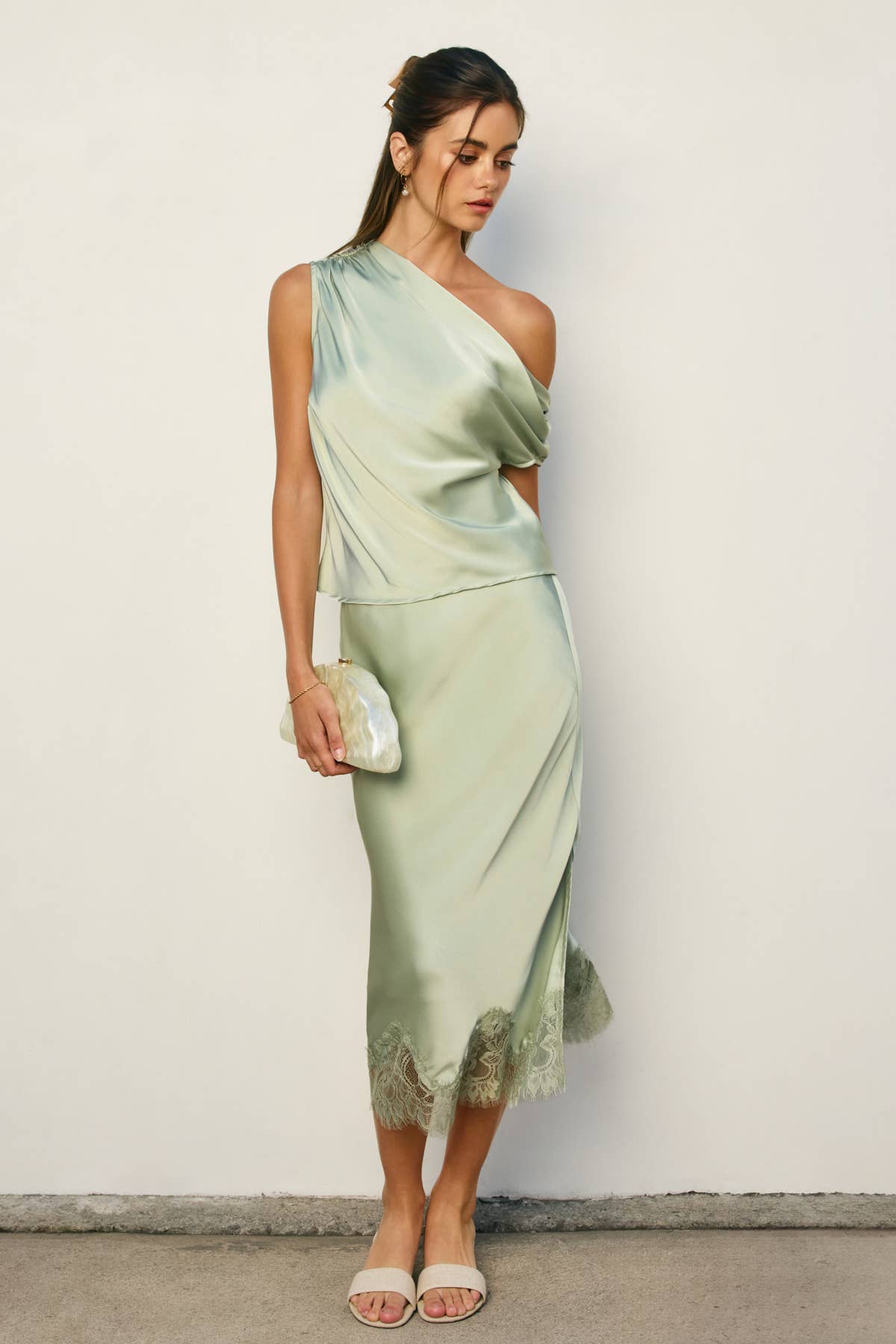 Dress Forum - Wholesale Blouse - Women's - Dull Satin Asymmetrical Shoulder Top27