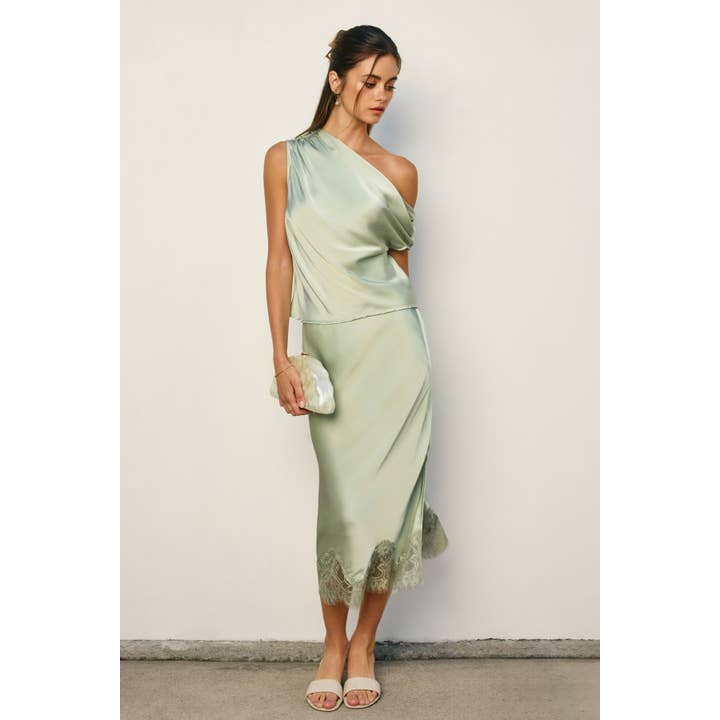 Dress Forum - Wholesale Blouse - Women's - Dull Satin Asymmetrical Shoulder Top27