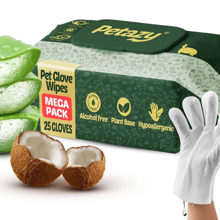 Petazy Pet Grooming Glove Wipes for Between-Bath Care 25cnt for wholesale by Petazy