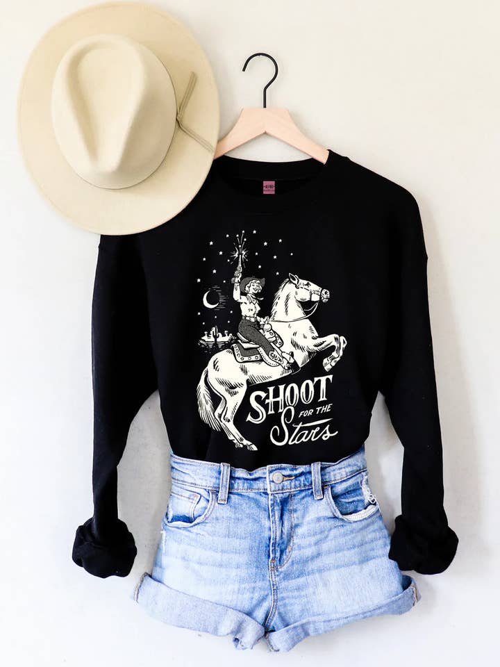 Shoot for the Stars Sweatshirt - Black for wholesale by Ali Dee