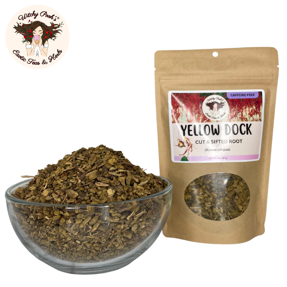 Witchy Pooh's Exotic Teas & Herbs - Wholesale Loose Tea - Witchy Pooh's Yellow Dock Tea - Cut & Sifted Root, Caffeine 6
