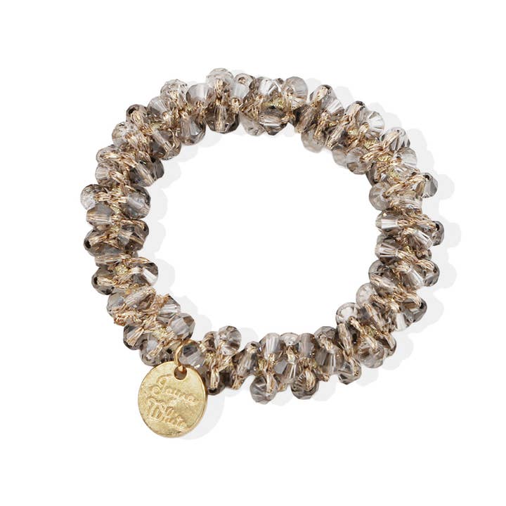 ACCITY - Wholesale Scrunchie - Women's - Beaded Crystal Hair Tie Bracelet for Women_CWAHA01314