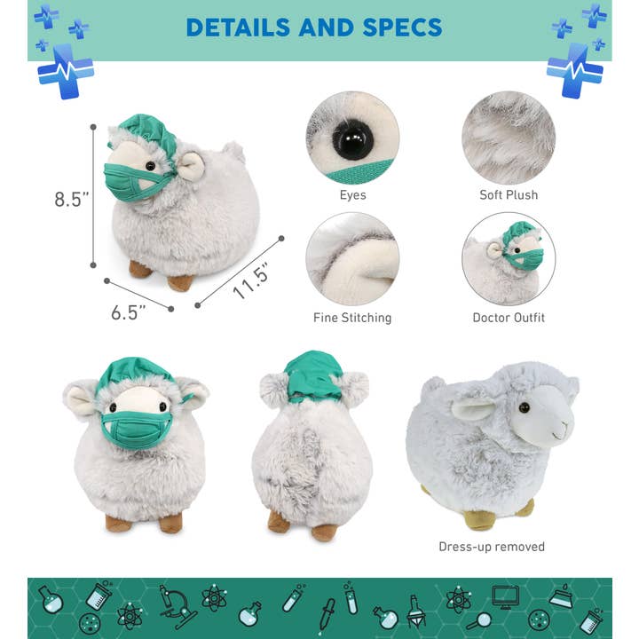 Cota Global - Vendita all'ingrosso Peluche - Bambini e neonati - Dottore di Peluche - Peluche Super Morbido - Pecora