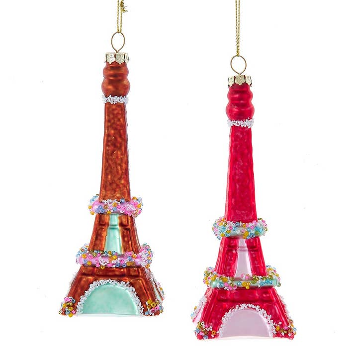 Kurt S. Adler, Inc. - Wholesale Ornament Set - Glass Candy Eiffel Tower Ornaments, 2 Assorted