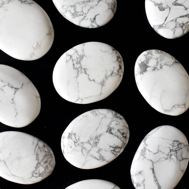 Soothing Crystals - Wholesale Spiritual Stone/Crystal - Howlite Worry Stones, Pocket Crystal, Thumb Stones8