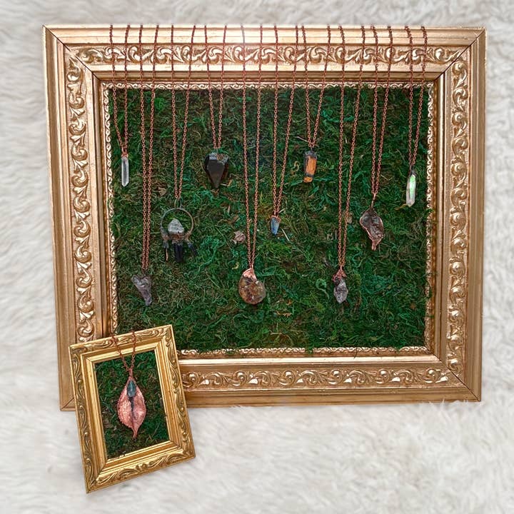 Wholesale Electroformed Crystal Pendant Set 11pcs + Displays for wholesale by Sacred Alchemy