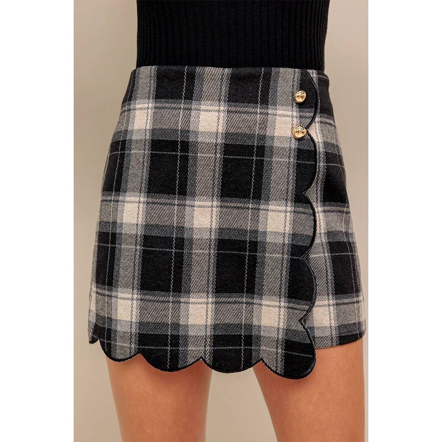 Black Grey Lattice Pattern Vintage Embroidery Pantskirt for wholesale on Faire2