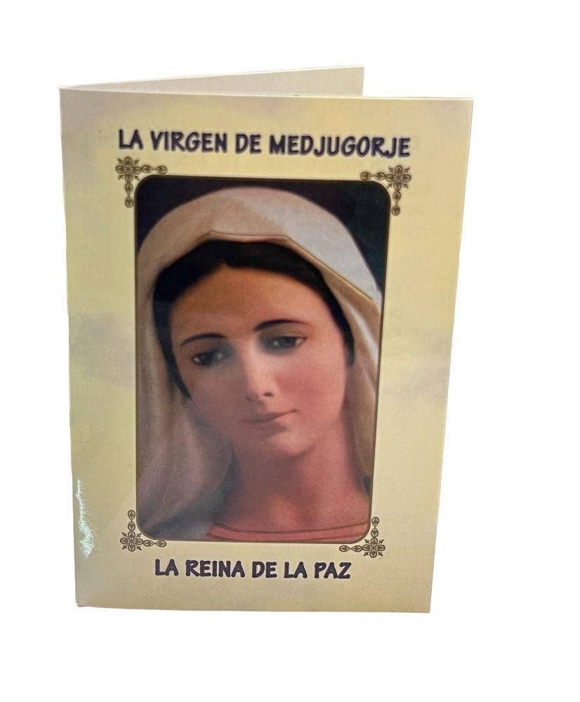 SAN JUDITAS RELIGIOUS ARTICLES - Vente Cartes religieuses - ESTAMPE DOUBLE AVEC PRIÈRE : VIERGE DE MEDJUGORJE0