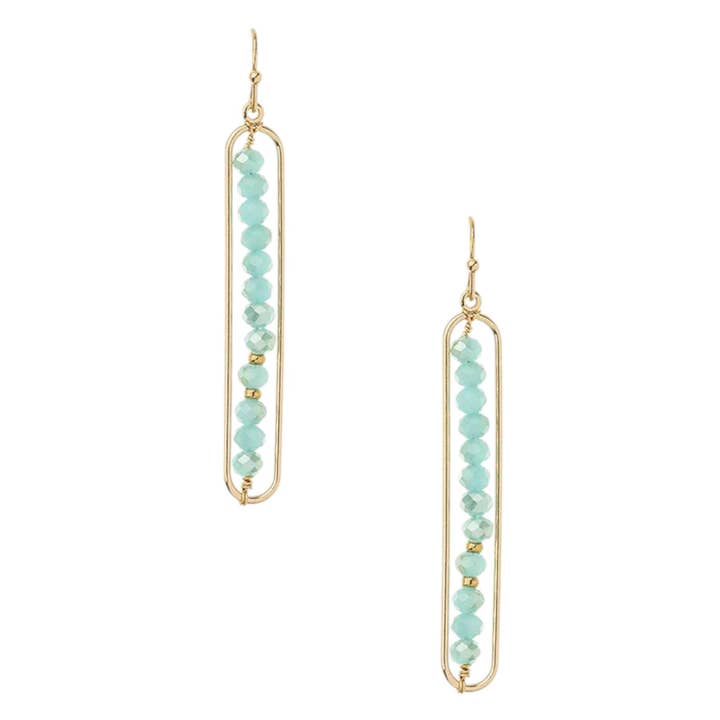 Beaded Bar Drop Earrings for wholesale by LA Jewelry Plaza