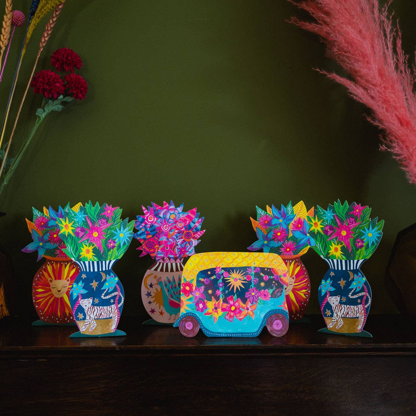 Hutch Cassidy - Vendita all'ingrosso Biglietti di auguri generici - Biglietto d'auguri con vaso pop-up magico a tigre4