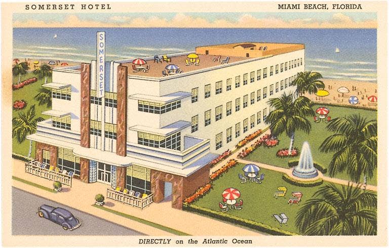 Found Image Press – wholesale Magnet – Magnet FL-141 Somerset Hotel, Miami Beach, Florida0