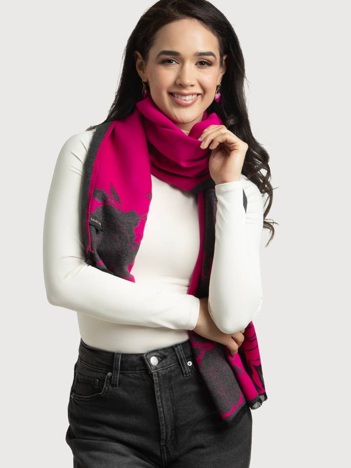 Cachecol Floral Reversível Bold por atacado de SAACHI