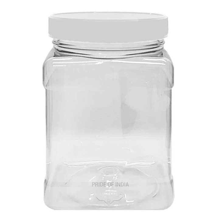 Pride of India - Clear Plastic Storage Jar 6 Pack for wholesale by CJ‘s Wellness Shop