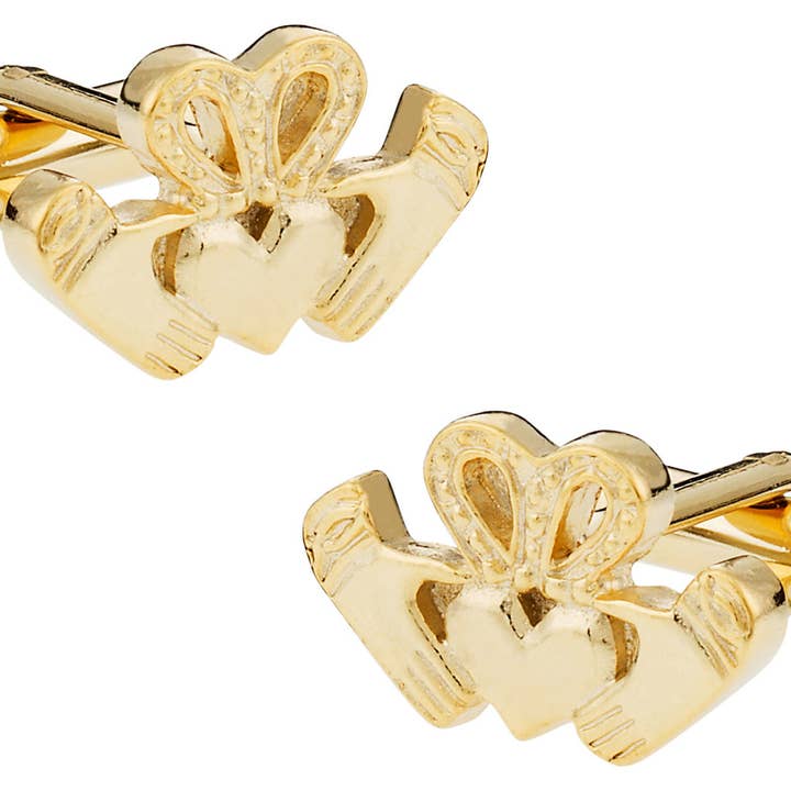 Gold Claddagh Cufflinks - Irish Love for wholesale by Cuff-Daddy