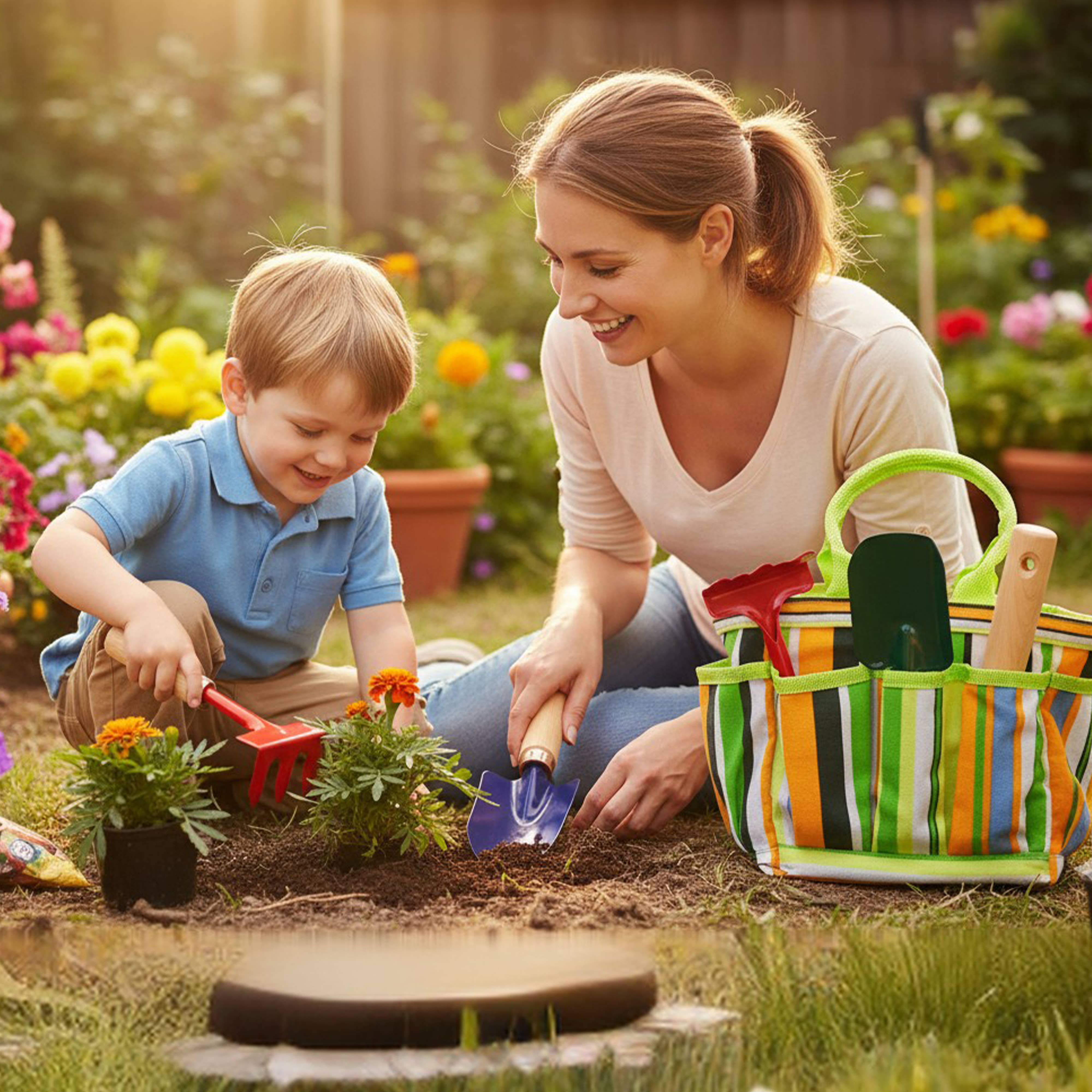 G & F Products - Wholesale Toy set – Kids - Kids Garden Tools Set with Tote, Hand Rake, Shovel, Trowel12