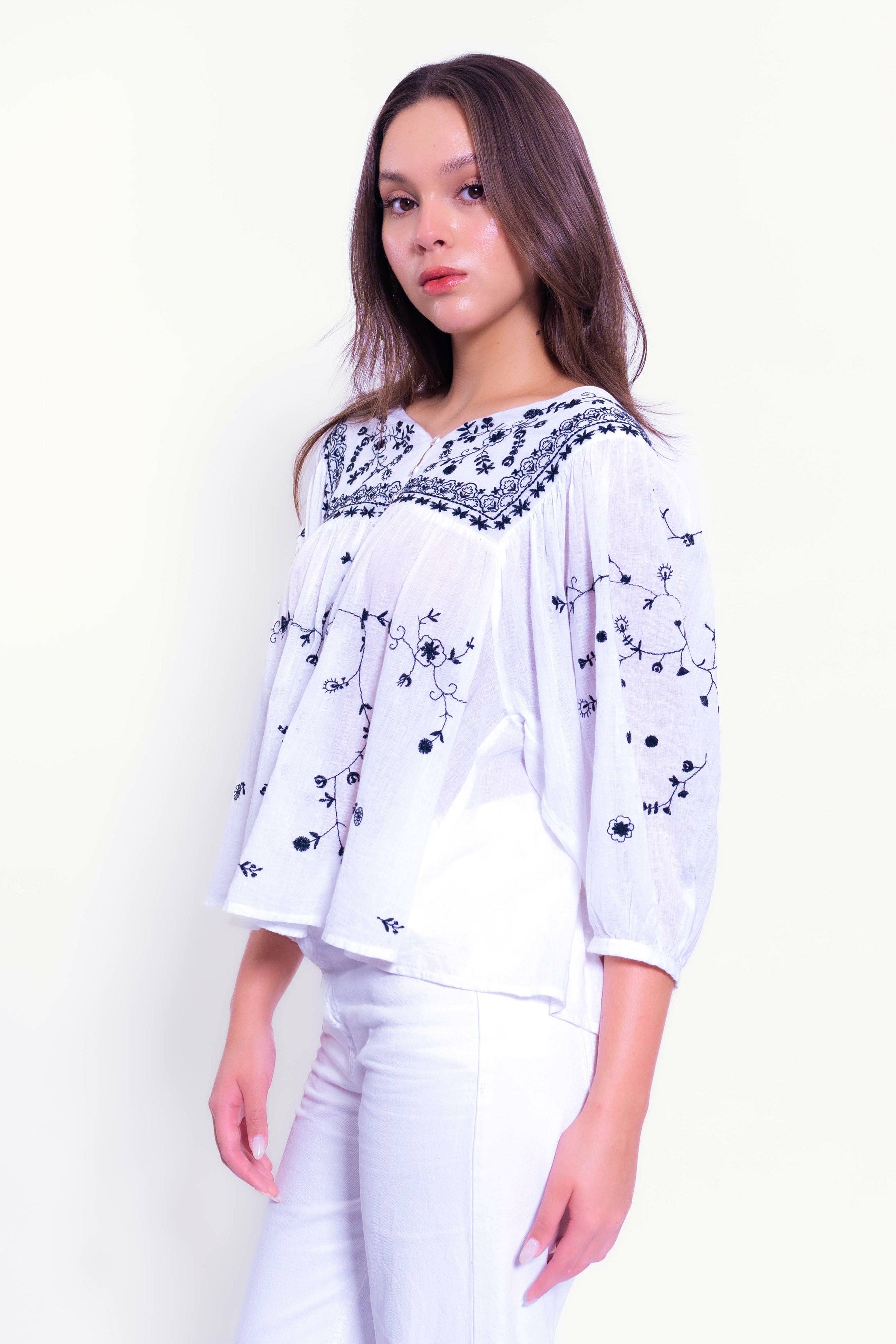blanc Top blanc en coton G-23 802 en vente sur Faire3