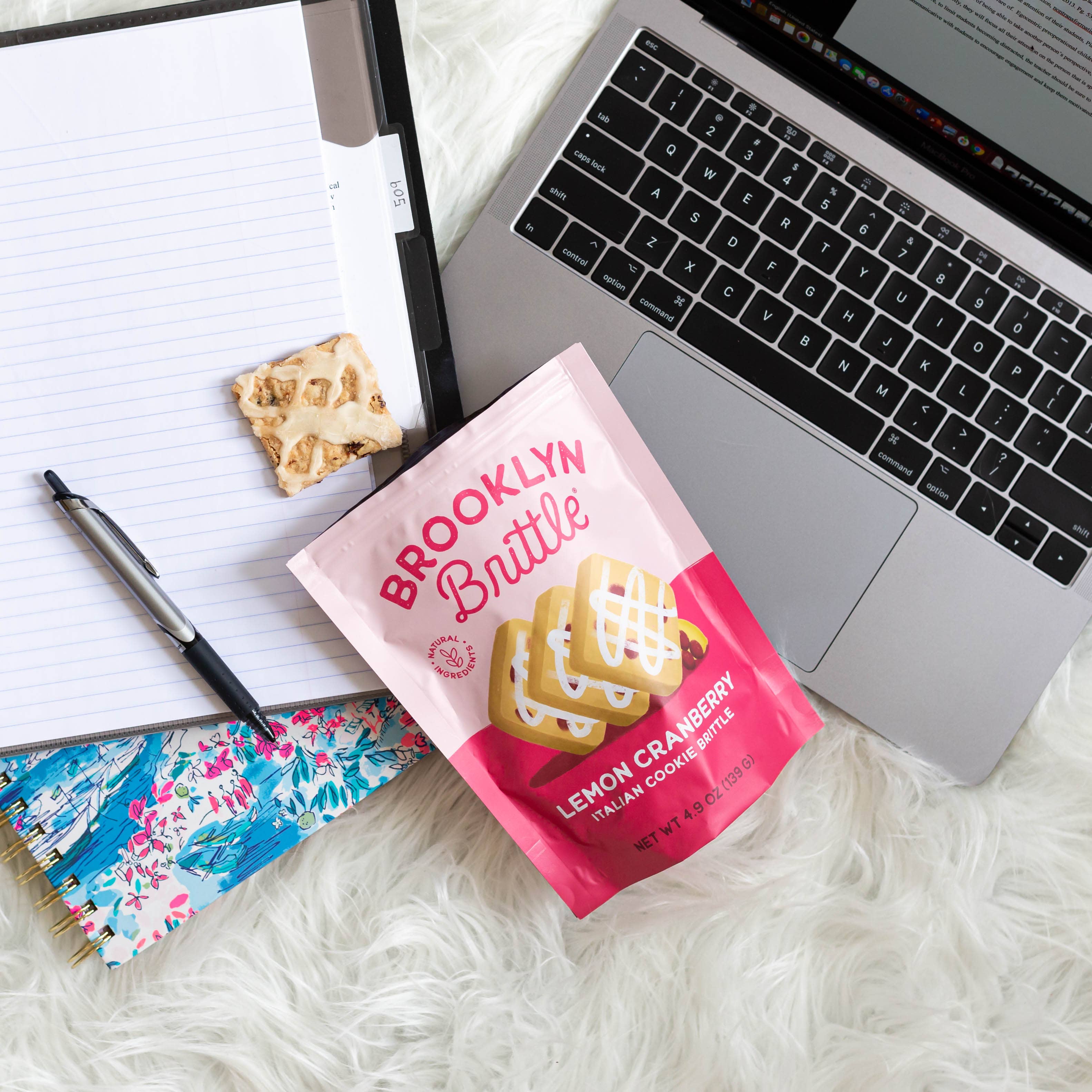 Brooklyn Brittle - Vente Biscuits - Biscuit Croquant Italien – Citron Canneberge | Pack de Collation4