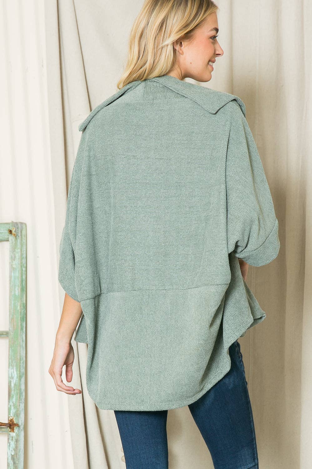 Orange Farm Clothing - Vente Cardigan – femme - Cardigan texturé à col châle, 3 couleurs2