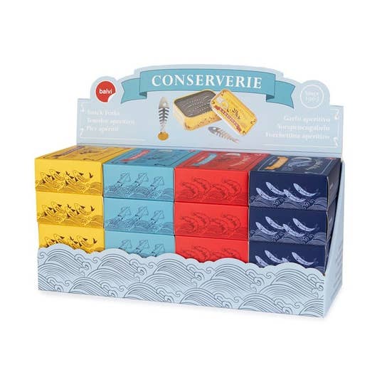 Snackgabel, Conserverie, Displayx16, Zinn/Edelstahl für den Großhandel von Balvi