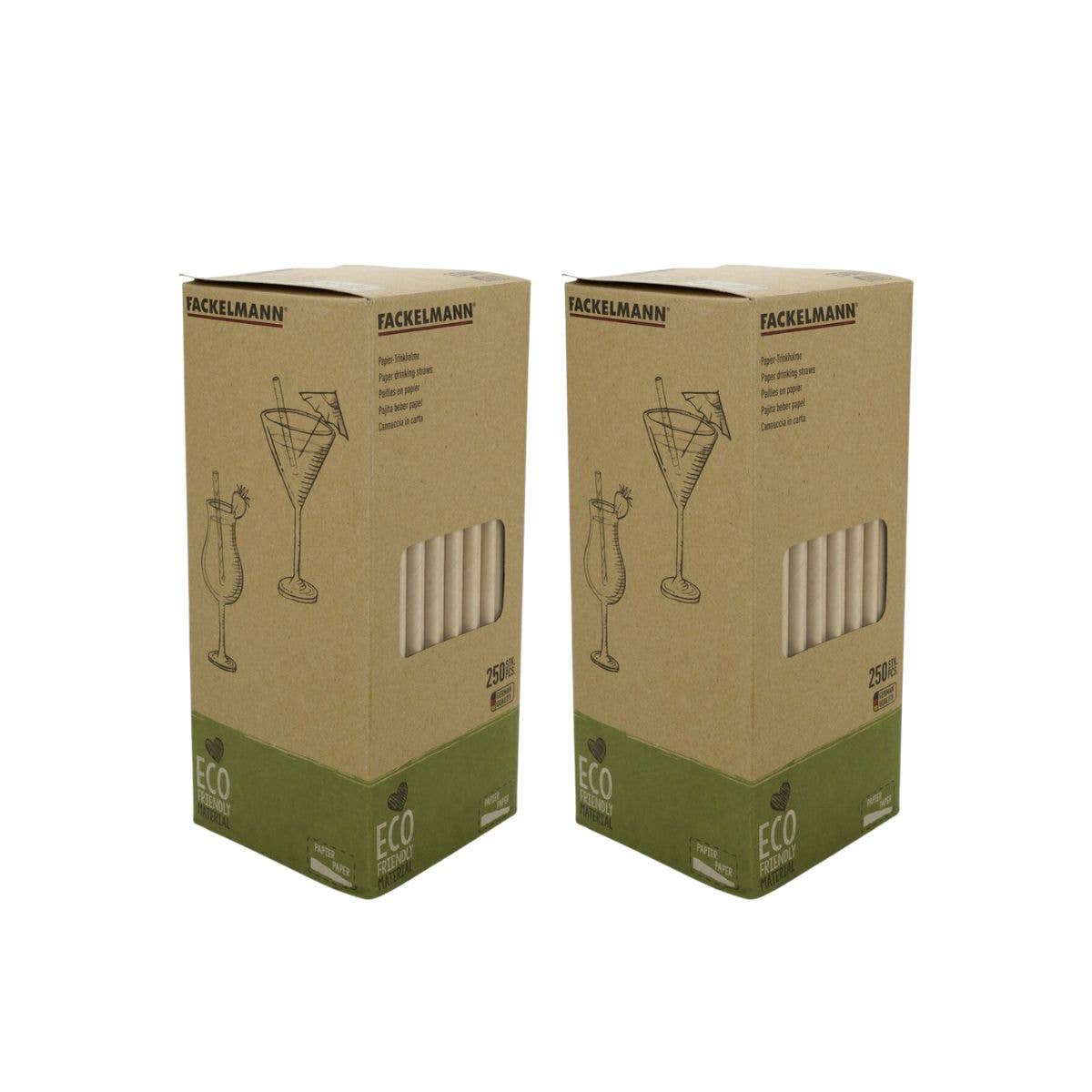 Fackelmann – wholesale Sugrör – Förpackning med 500 21 cm miljövänliga bruna papperssugrör3