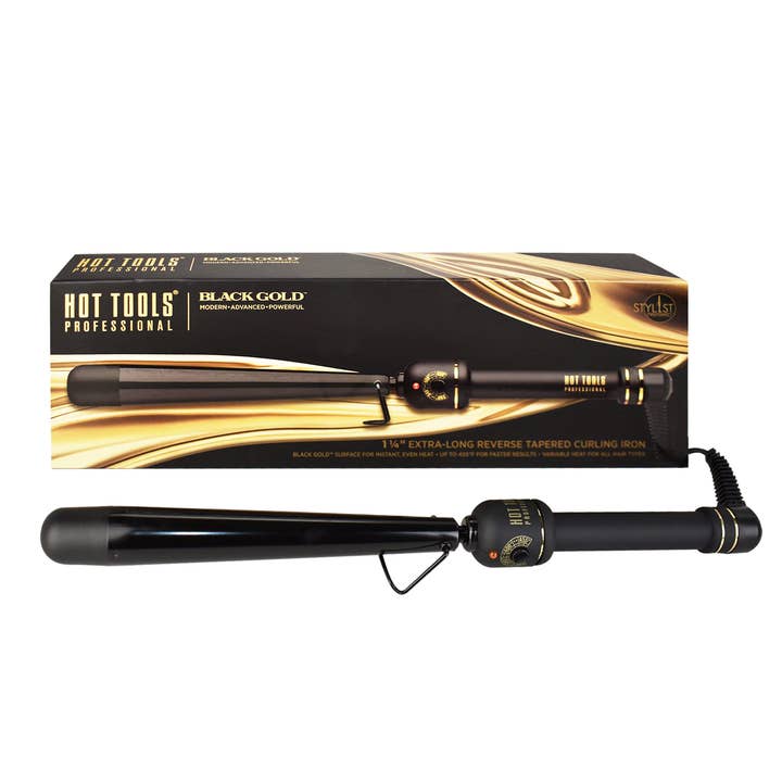 iTech361 - Vendita all'ingrosso Ferri per arricciatura/Arricciacapelli - HOT TOOLS - Ferro arricciacapelli affusolato professionale in oro nero