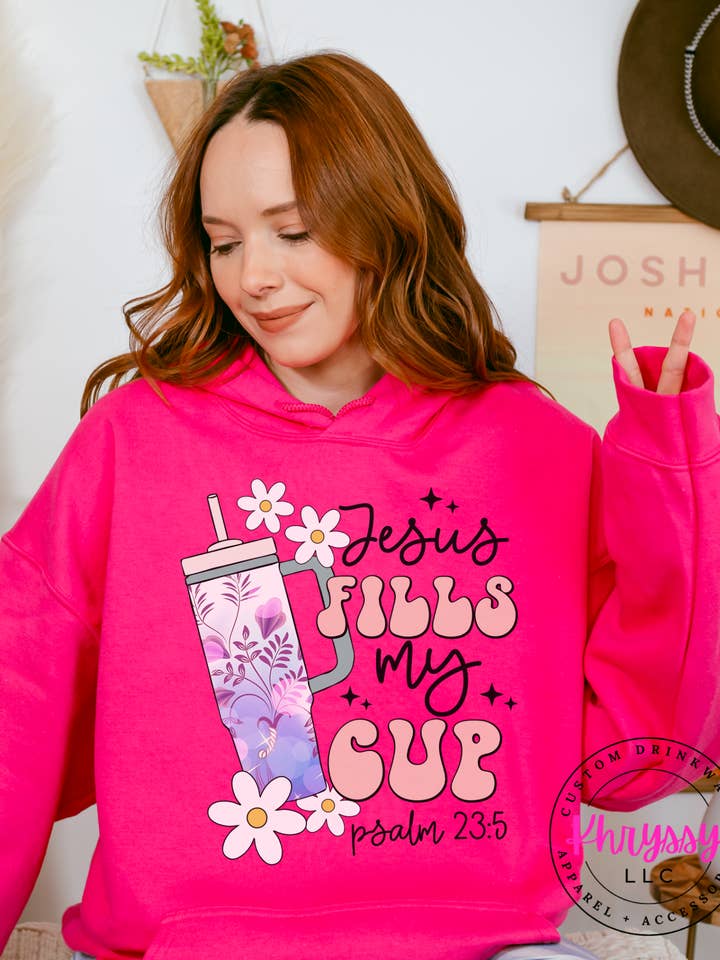 Jesus Enche o Meu Copo Gildan Crew/Hoodie por atacado de Khryssy,LLC