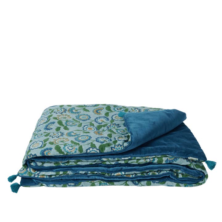Bonheur du Jour - Wholesale Throw blanket - Sofa Cover - Guapao Blue Green