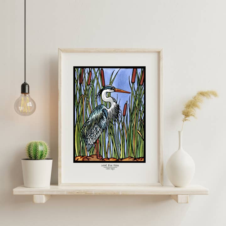 Impression giclée - Blue Heron pour la vente par Sarah Angst Art