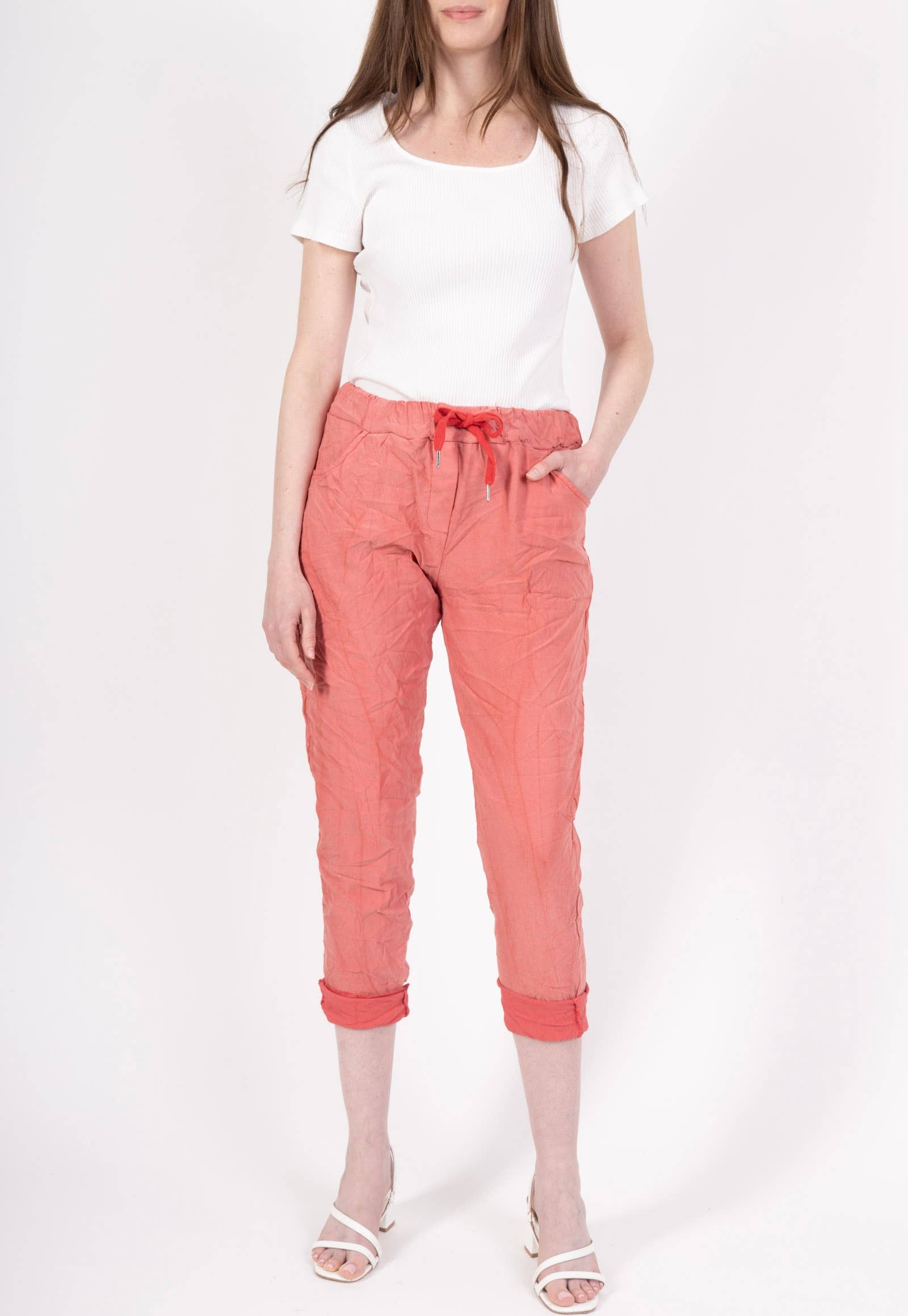 LINEN & COTTON HOUSE – wholesale Pants – Women's – 77312 WRINKLED PANTS WITH LARGE POCKETS65