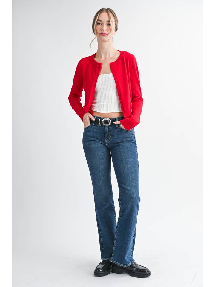 AEMI + CO - Wholesale Cardigan - Women's - 5176GN Ribbed Button-Up Knit Cardigan8