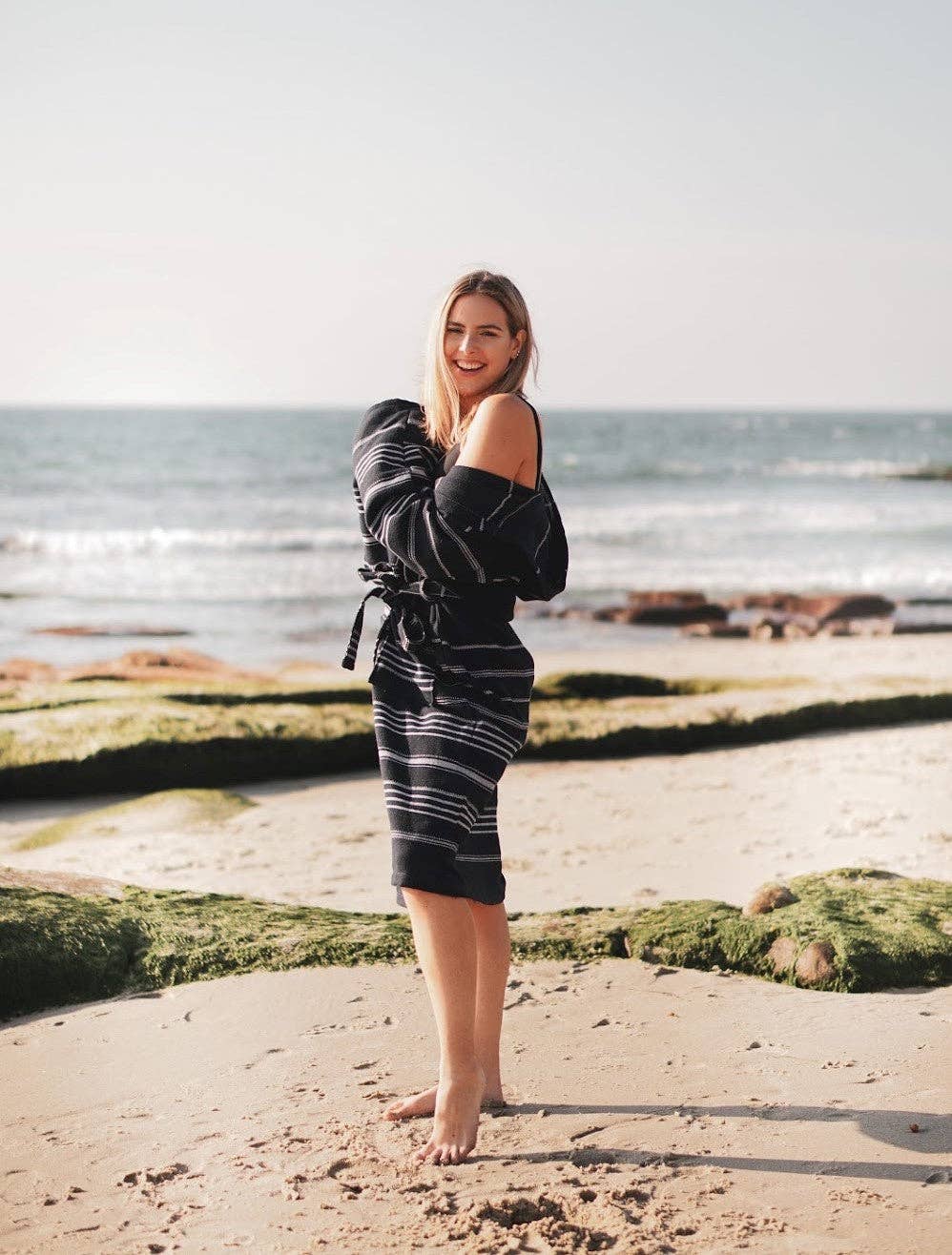 Basic Layers - Vendita all'ingrosso Vestaglia - Unisex - Accappatoio turco Coco in cotone 100% con cappuccio e tasche9