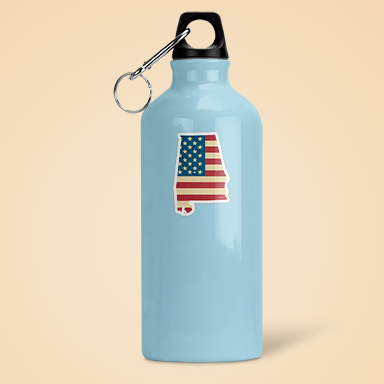 CJ's Sticker Shop - Wholesale Sticker - Alabama American Flag Sticker Vinyl Decal2