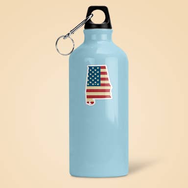 CJ's Sticker Shop - Wholesale Sticker - Alabama American Flag Sticker Vinyl Decal2