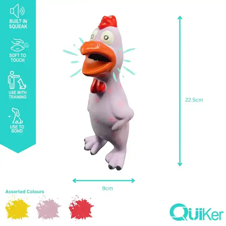 Quiker Pet Products – wholesale Pet squeaky toy – Dog – Latex Honking Chicken Dog Toy - 3 Pack Inner2