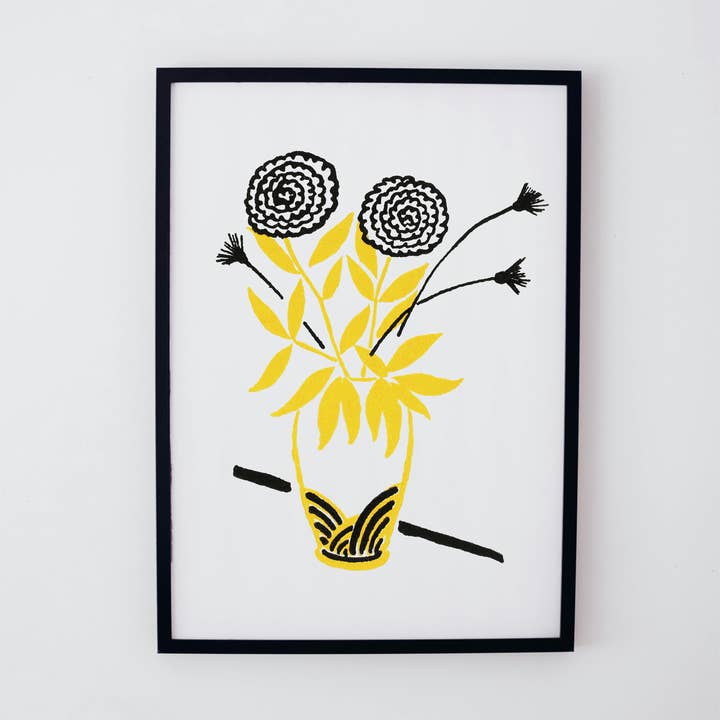 Flowers in Vase Art Deco Print for wholesale by Dumpy Sue